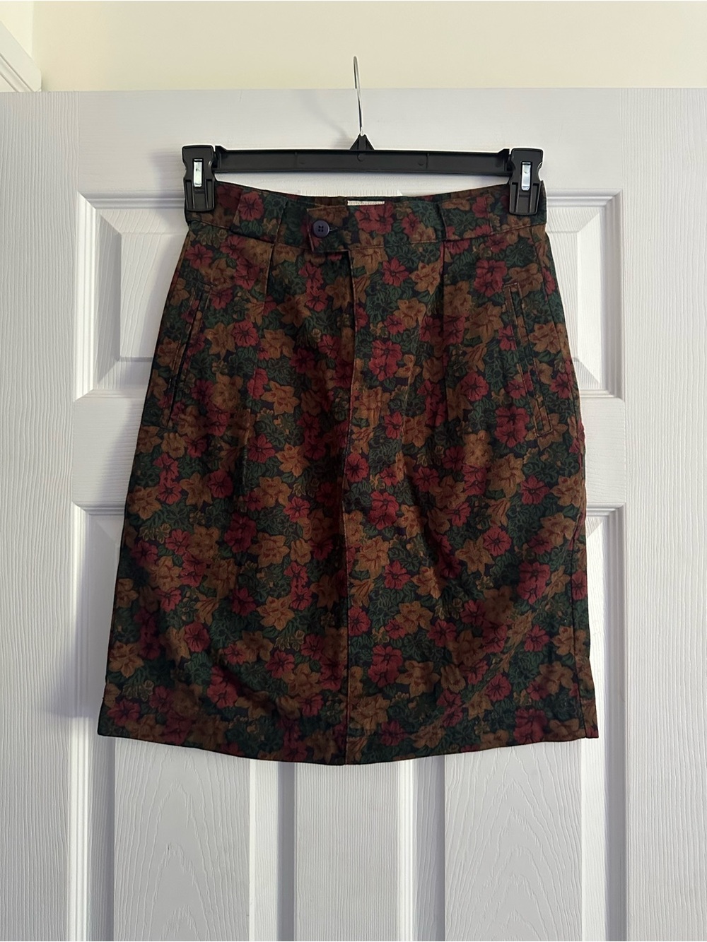 Size‎ M (11) Vintage Floral Cotton Pleated A-Line Skirt Cottagecore 90s - Picture 3 of 6